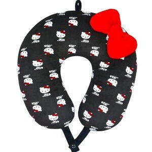 Ful Hello Kitty Sanrio Black Red Bow Travel Pillow